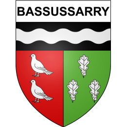 Pegatinas escudo de armas de Bassussarry adhesivo de la etiqueta engomada