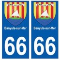 66 Banyuls-sur-Mer blason autocollant plaque ville