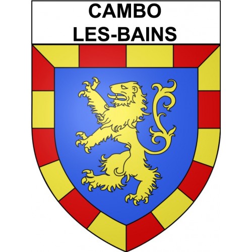 Pegatinas escudo de armas de Cambo-les-Bains adhesivo de la etiqueta engomada