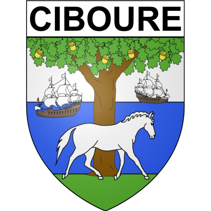 Pegatinas escudo de armas de Ciboure adhesivo de la etiqueta engomada