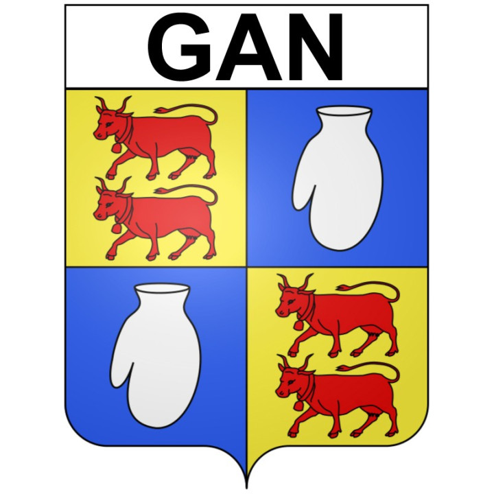 Pegatinas escudo de armas de Gan adhesivo de la etiqueta engomada