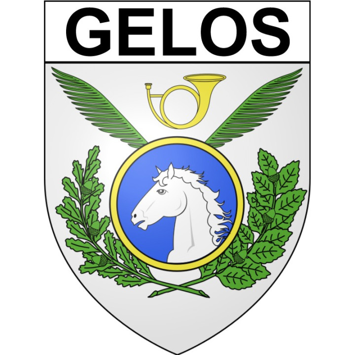 Pegatinas escudo de armas de Gelos adhesivo de la etiqueta engomada