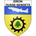 Pegatinas escudo de armas de Idron-Ousse-Sendets adhesivo de la etiqueta engomada