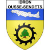 Pegatinas escudo de armas de Idron-Ousse-Sendets adhesivo de la etiqueta engomada