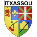 Pegatinas escudo de armas de Itxassou adhesivo de la etiqueta engomada