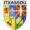 Pegatinas escudo de armas de Itxassou adhesivo de la etiqueta engomada