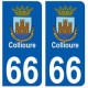 66 Collioure blason autocollant plaque ville