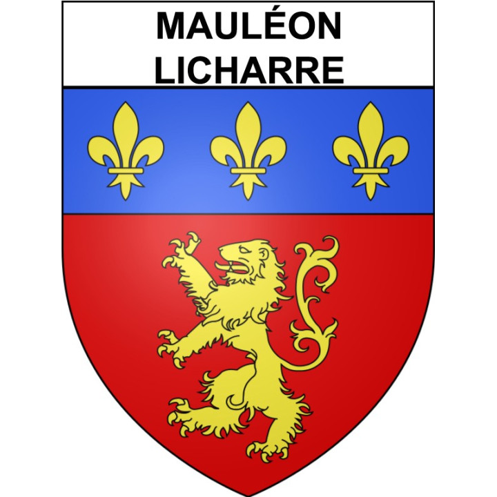 Pegatinas escudo de armas de Mauléon-Licharre adhesivo de la etiqueta engomada