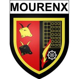 Pegatinas escudo de armas de Mourenx adhesivo de la etiqueta engomada