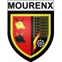 Pegatinas escudo de armas de Mourenx adhesivo de la etiqueta engomada