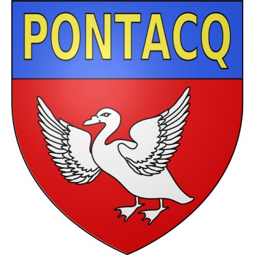 Pegatinas escudo de armas de Pontacq adhesivo de la etiqueta engomada