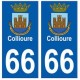 66 Collioure blason autocollant plaque ville