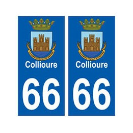 66 Collioure blason autocollant plaque ville