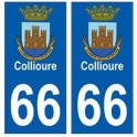 66 Collioure blason autocollant plaque ville