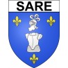Pegatinas escudo de armas de Sare adhesivo de la etiqueta engomada