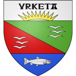 Pegatinas escudo de armas de Urcuit adhesivo de la etiqueta engomada