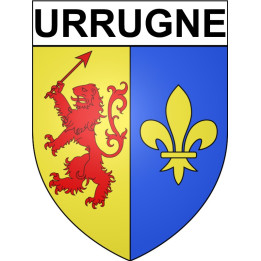 Pegatinas escudo de armas de Urrugne adhesivo de la etiqueta engomada