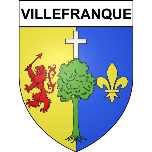 Pegatinas escudo de armas de Villefranque adhesivo de la etiqueta engomada