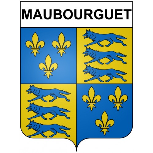 Pegatinas escudo de armas de Maubourguet adhesivo de la etiqueta engomada