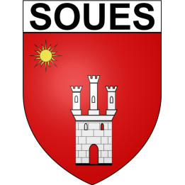 Pegatinas escudo de armas de Soues adhesivo de la etiqueta engomada