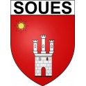 Pegatinas escudo de armas de Soues adhesivo de la etiqueta engomada