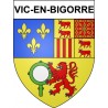 Pegatinas escudo de armas de Vic-en-Bigorre adhesivo de la etiqueta engomada