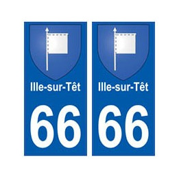 66 Ille-sur-Têt blason autocollant plaque ville