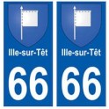 66 Ille-sur-Têt blason autocollant plaque ville