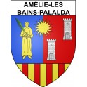Pegatinas escudo de armas de Amélie-les-Bains-Palalda adhesivo de la etiqueta engomada