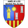 Pegatinas escudo de armas de Amélie-les-Bains-Palalda adhesivo de la etiqueta engomada