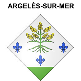 Pegatinas escudo de armas de Argelès-sur-Mer adhesivo de la etiqueta engomada