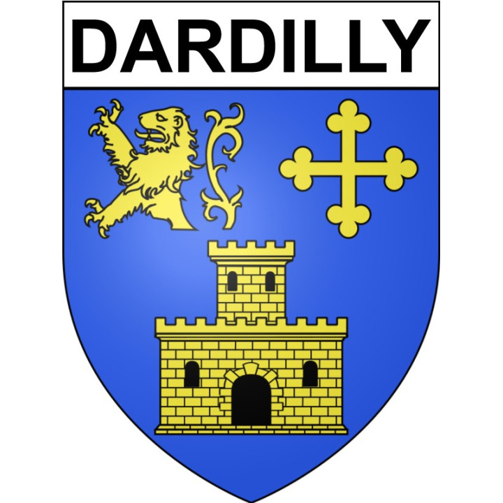 Pegatinas escudo de armas de Dardillyadhesivo de la etiqueta engomada
