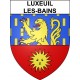 Pegatinas escudo de armas de Luxeuil-les-Bains adhesivo de la etiqueta engomada