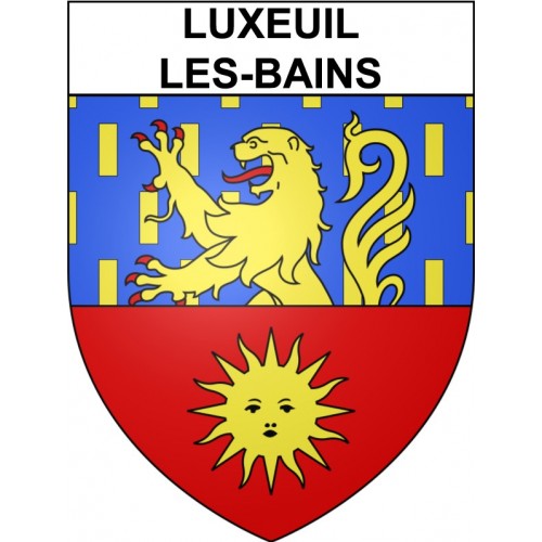 Pegatinas escudo de armas de Luxeuil-les-Bains adhesivo de la etiqueta engomada