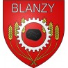 Pegatinas escudo de armas de Blanzy adhesivo de la etiqueta engomada