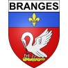 Pegatinas escudo de armas de Branges adhesivo de la etiqueta engomada