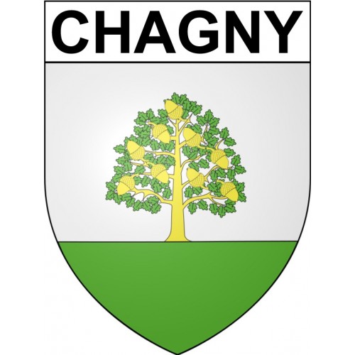 Pegatinas escudo de armas de Chagny adhesivo de la etiqueta engomada