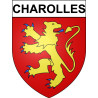 Pegatinas escudo de armas de Charolles adhesivo de la etiqueta engomada