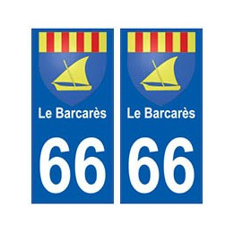 66 Le Barcarès blason autocollant plaque ville