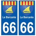 66 Le Barcarès blason autocollant plaque ville