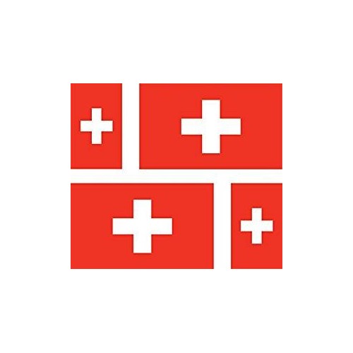 Autocollant Drapeau Switzerland Suisse sticker flag lot 4 stickers
