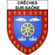 Pegatinas escudo de armas de Crêches-sur-Saône adhesivo de la etiqueta engomada