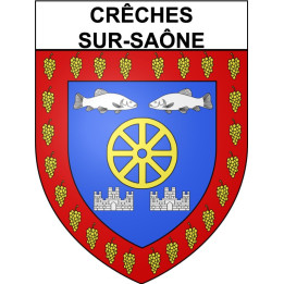 Pegatinas escudo de armas de Crêches-sur-Saône adhesivo de la etiqueta engomada