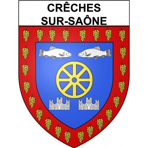 Pegatinas escudo de armas de Crêches-sur-Saône adhesivo de la etiqueta engomada