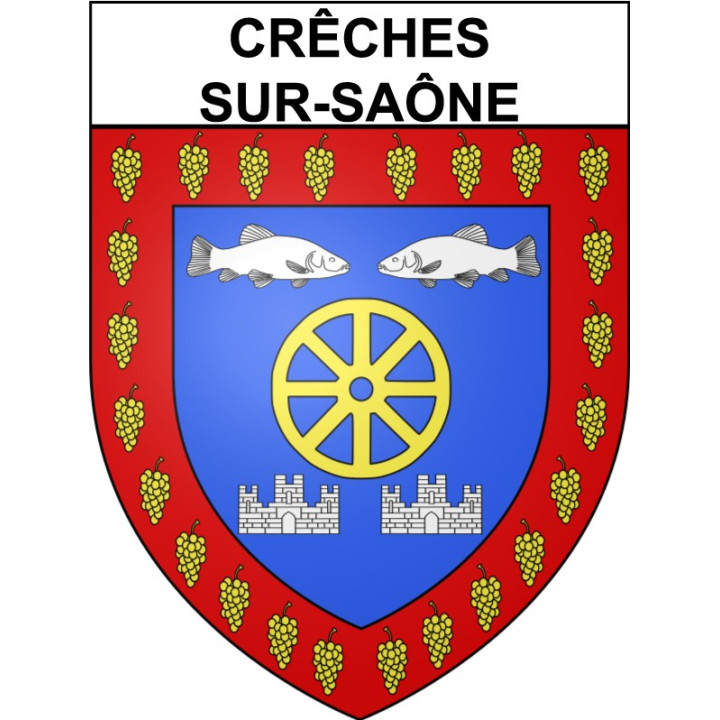 Pegatinas escudo de armas de Crêches-sur-Saône adhesivo de la etiqueta engomada