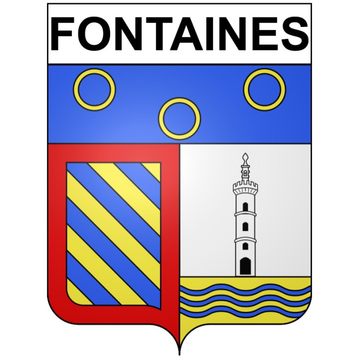 Fontaines 71 ville Stickers blason autocollant adhésif