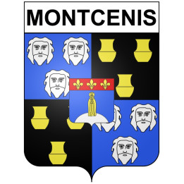 Pegatinas escudo de armas de Montcenis adhesivo de la etiqueta engomada