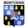 Pegatinas escudo de armas de Montcenis adhesivo de la etiqueta engomada
