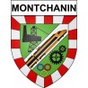Pegatinas escudo de armas de Montchanin adhesivo de la etiqueta engomada