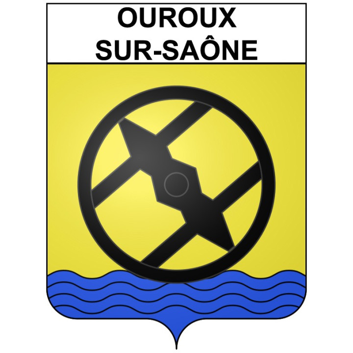 Pegatinas escudo de armas de Ouroux-sur-Saône adhesivo de la etiqueta engomada